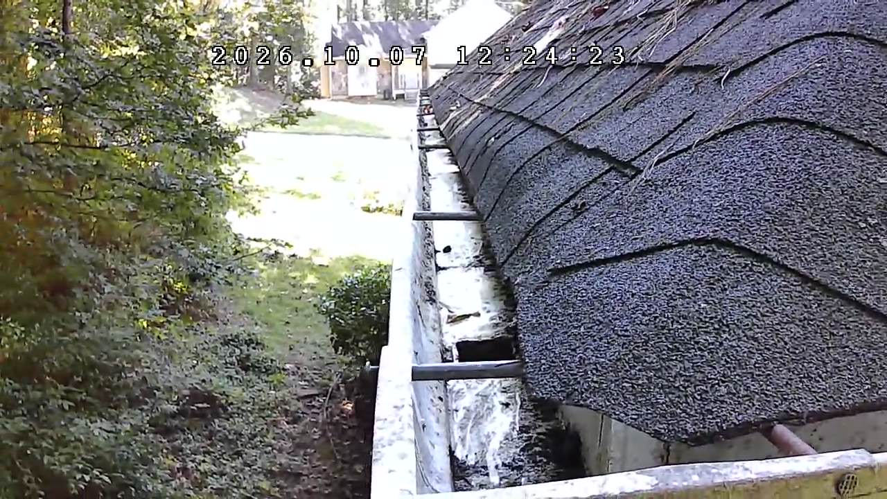 Same gutter cleared after cleaning at a North Georgia home